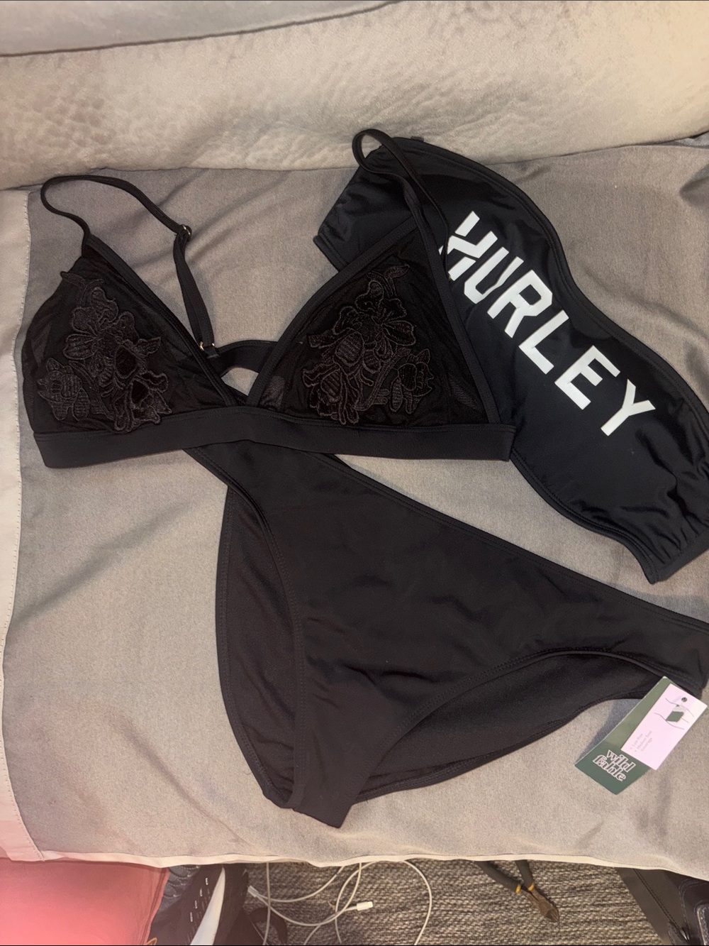 1Hurley Bandeau Bikini/1Victoria Secret & 1Wild Fable Bottom